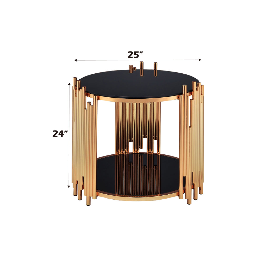 Tanquin End Table in Gold/Black 84492 - Ornate Home
