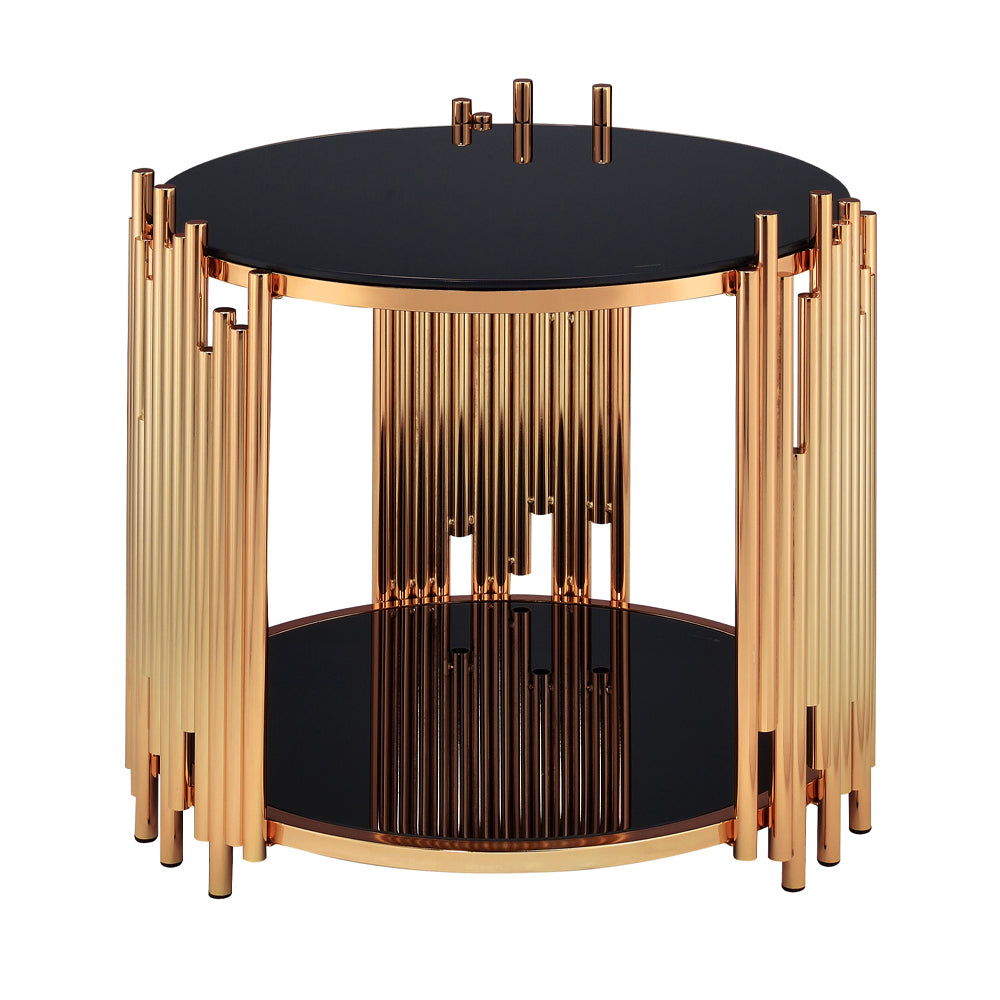 Tanquin End Table in Gold/Black 84492 - Ornate Home