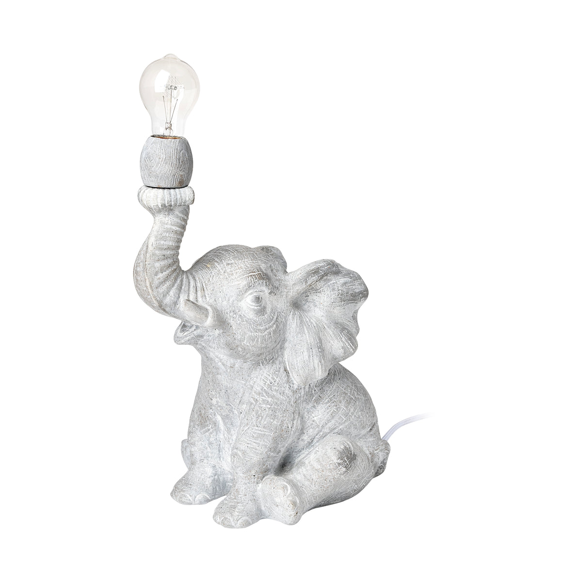 Tantor Gray Resin Elephant Calf Table Lamp - Ornate Home