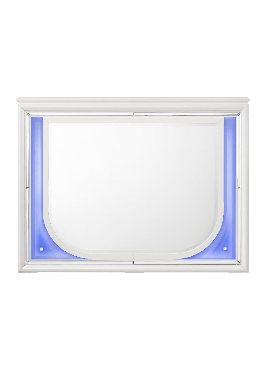 Tarian White Mirror W/Led - Ornate Home