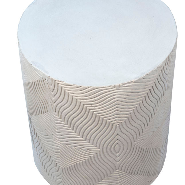 Tarita White Outdoor Side Table - Ornate Home