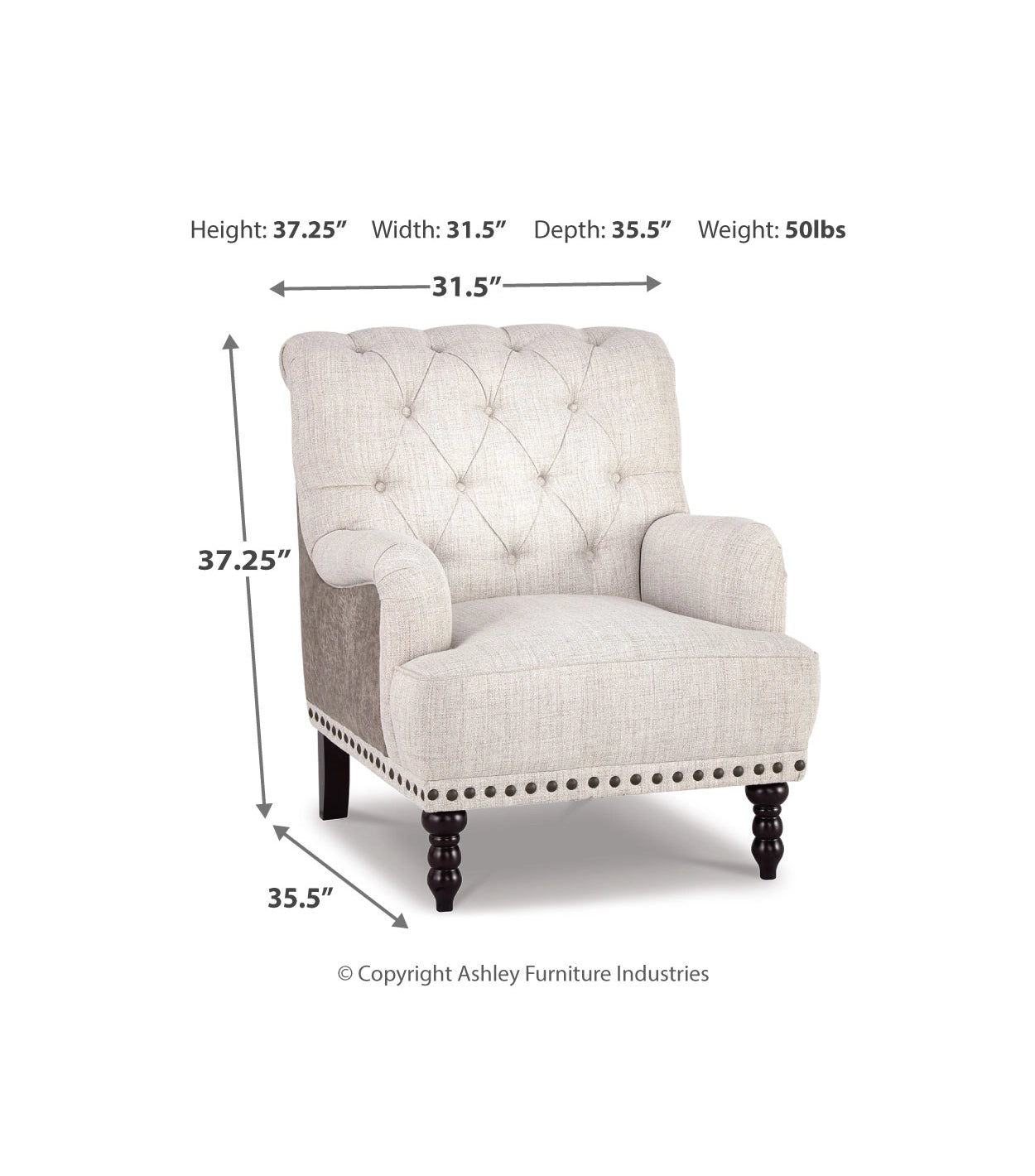 Tartonelle Ivory/Taupe Accent Chair - Ornate Home