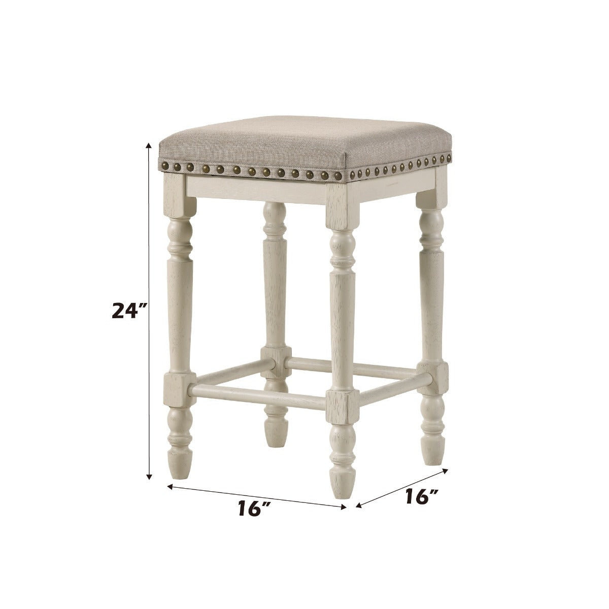 Tasnim Tan/Antique White Counter Height Stool (Set of 2) - Ornate Home