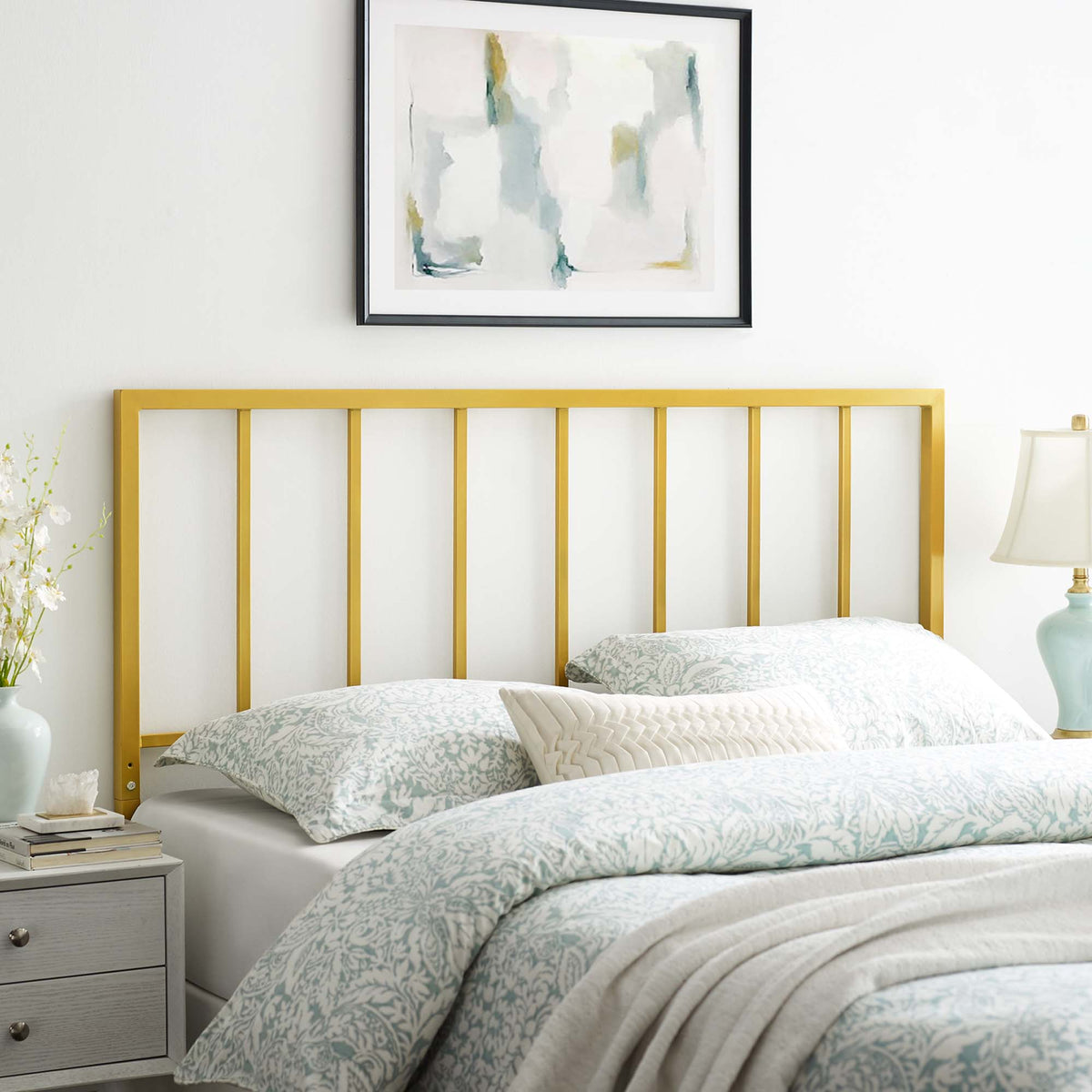 Tatum Gold Metal King Headboard - Ornate Home