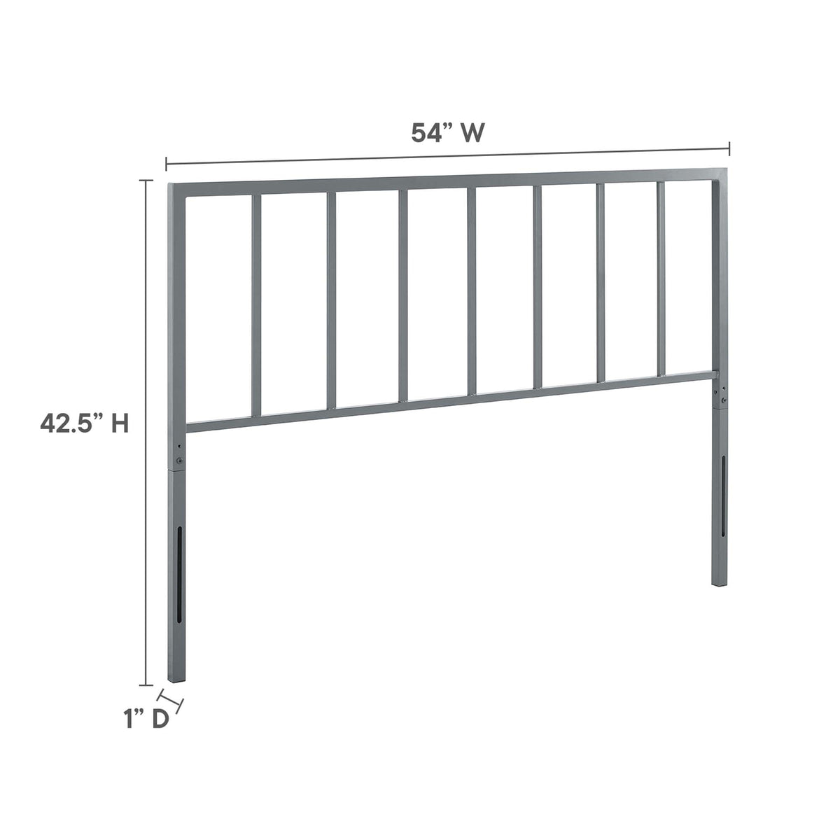 Tatum Gray Metal Full Headboard - Ornate Home