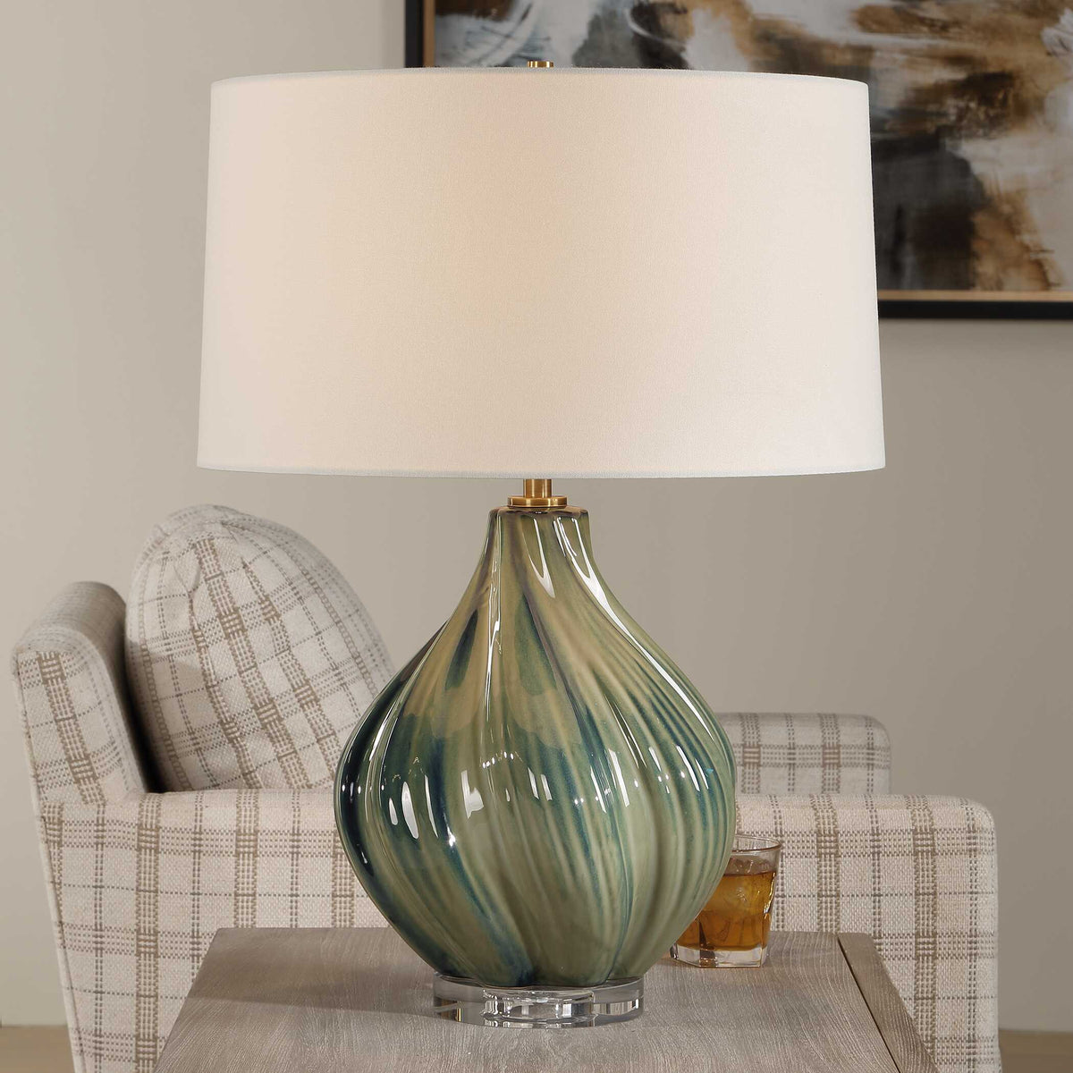 Tausha Green Table Lamp - Ornate Home