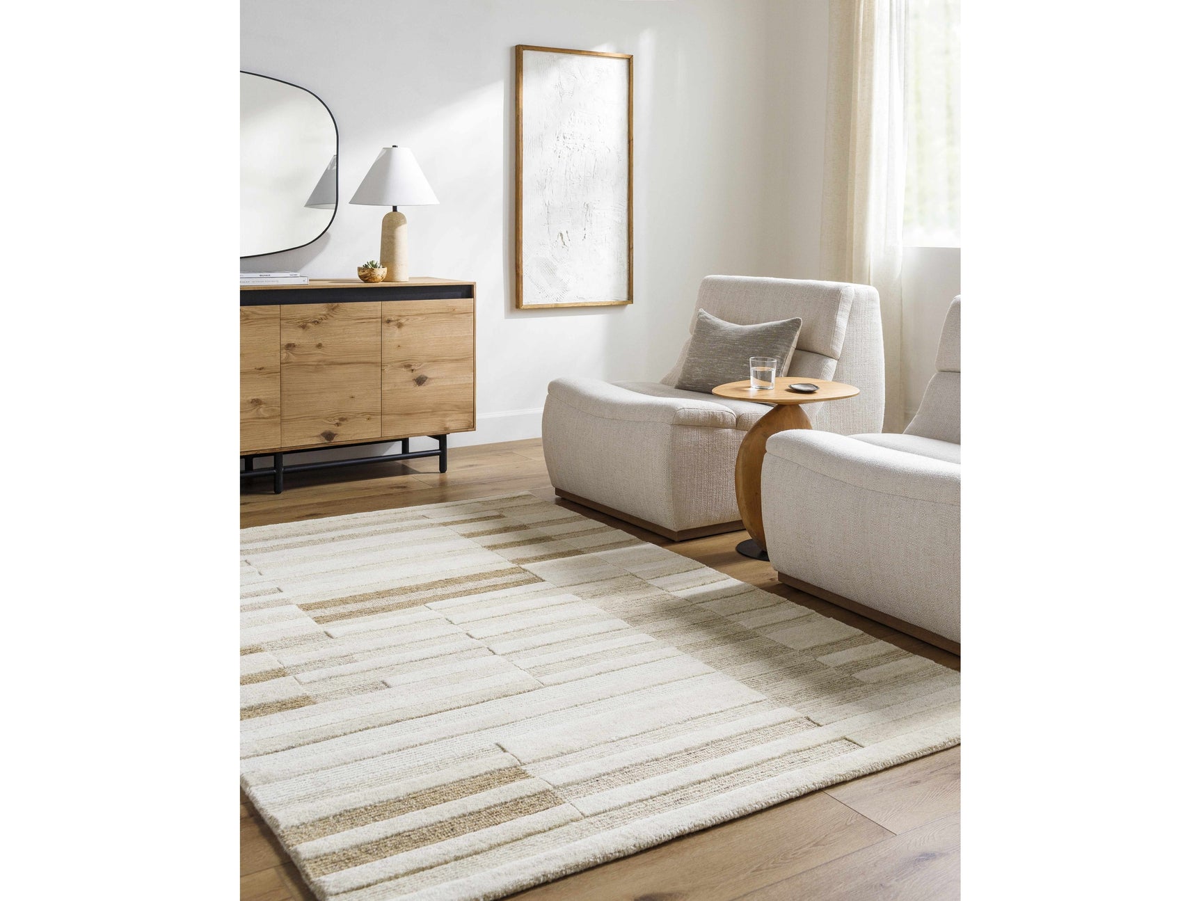 Tavia Broken-Striped Area Rug - Ornate Home