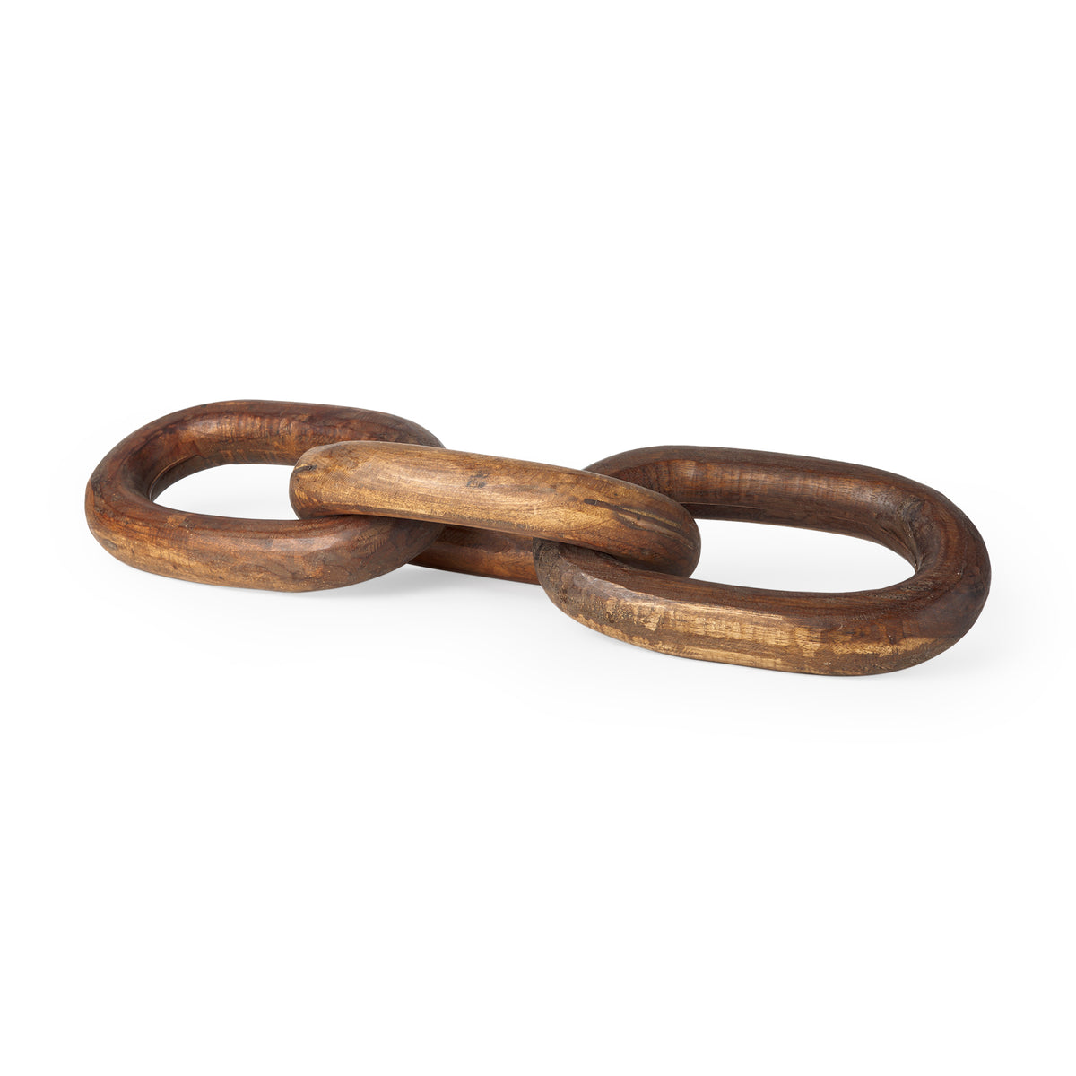 Tayla Medium Brown Large Wood Chain Link - Ornate Home