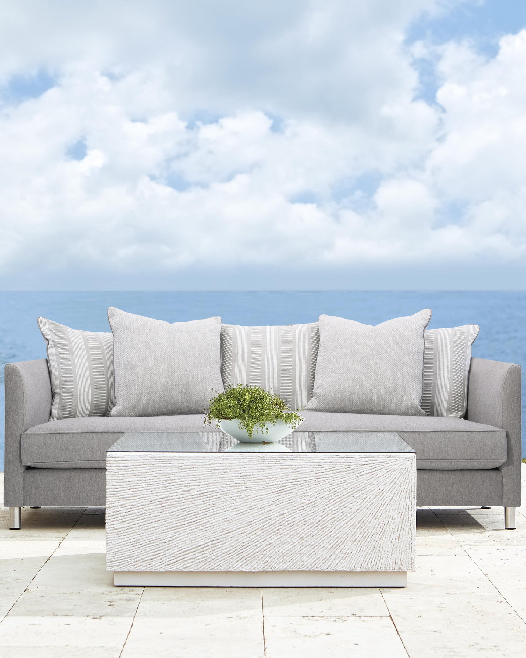 Taylor White/Cream Outdoor Sofa - Ornate Home