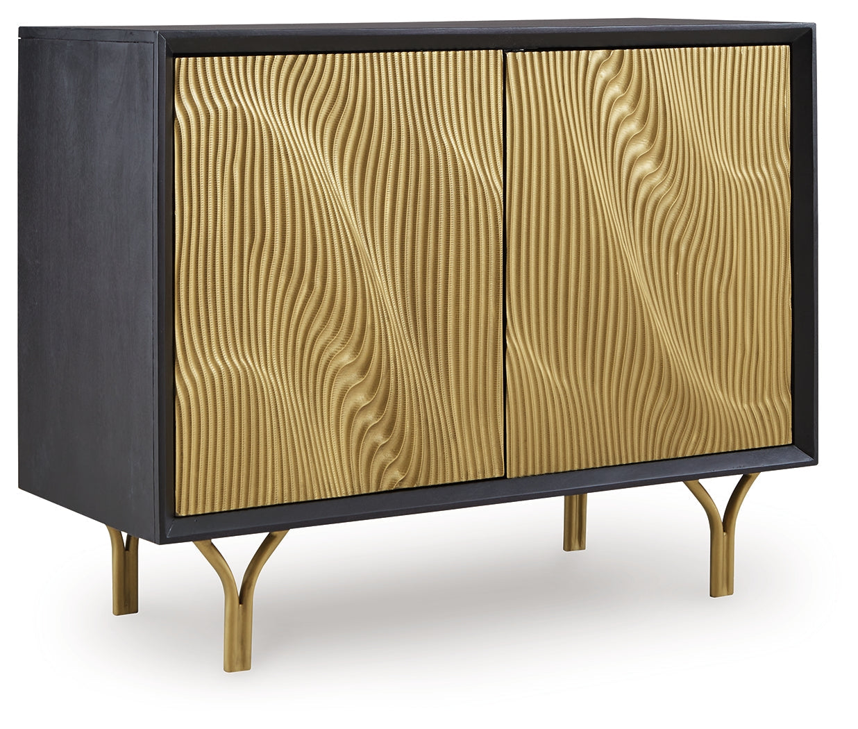 Tayner Black/Gold Finish Accent Cabinet (Online Special Price) - Ornate Home