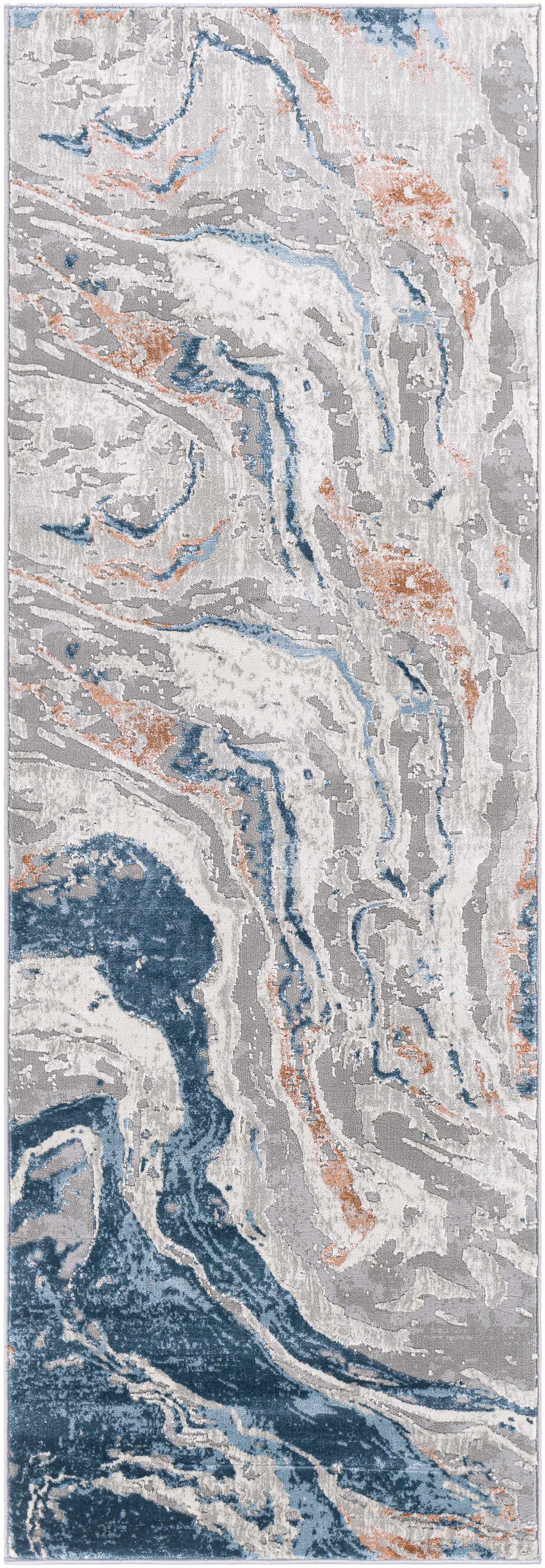 Tayport Blue Marble Rug - Clearance - Ornate Home