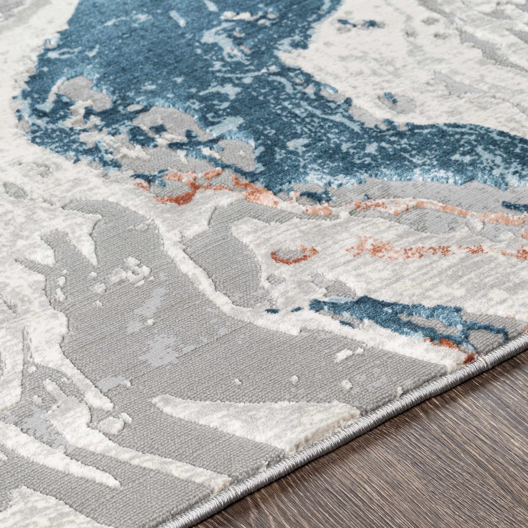 Tayport Blue Marble Rug - Clearance - Ornate Home