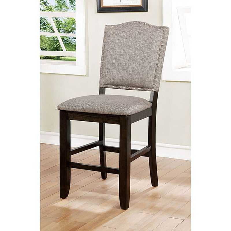 Teagan Dark Walnut/Gray Counter Height Chair (Set of 2) - Ornate Home