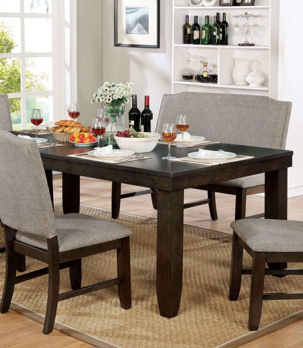 Teagan Dark Walnut/Gray Dining Table - Ornate Home
