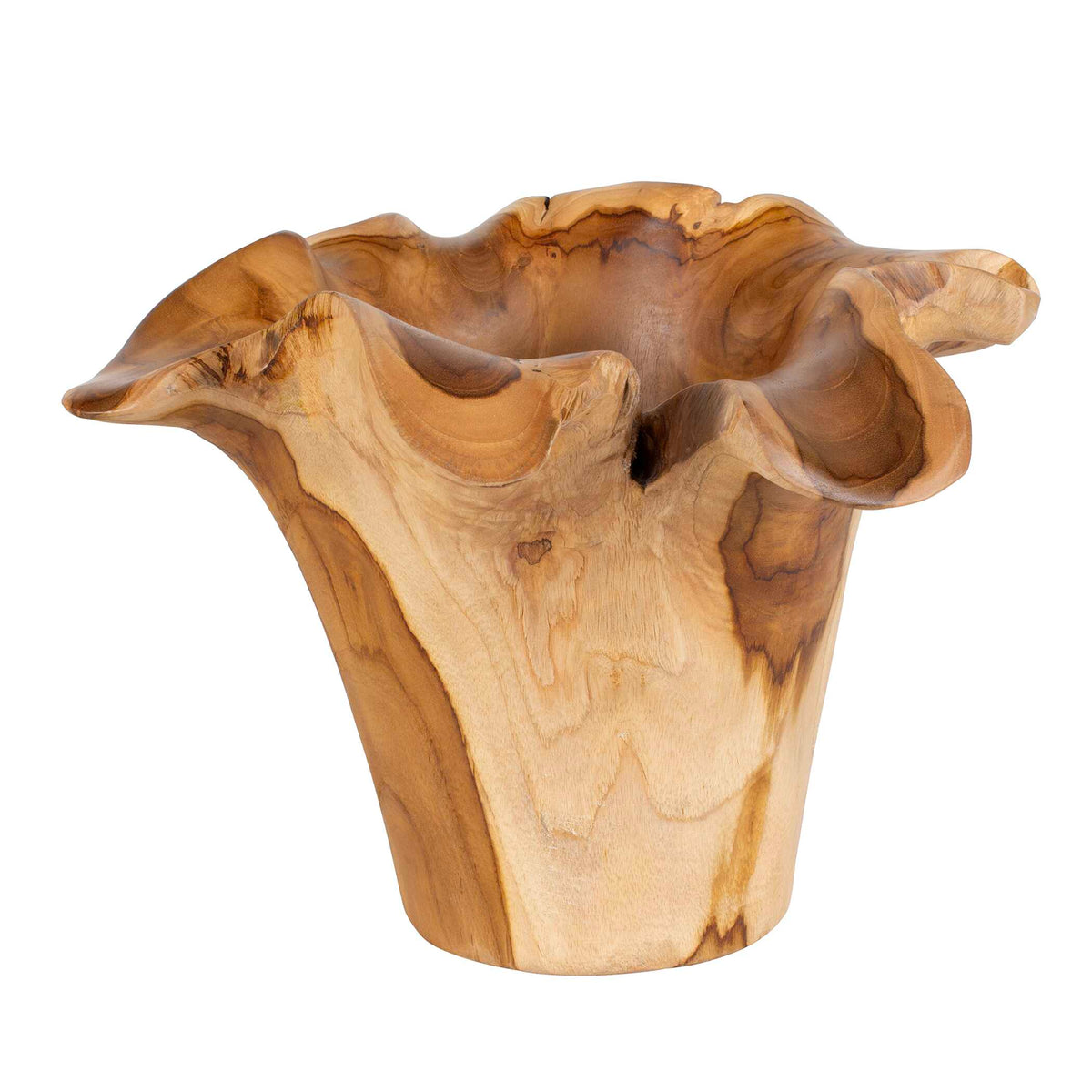 Teak Flow Brown Natural Outdoor Bowl - Ornate Home