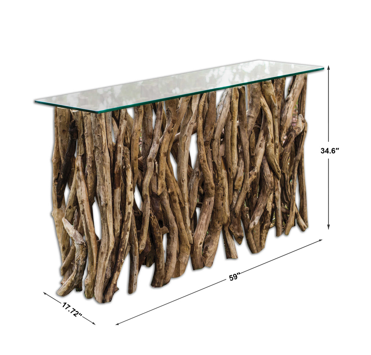 Teak Wood Woodtone Console - Ornate Home