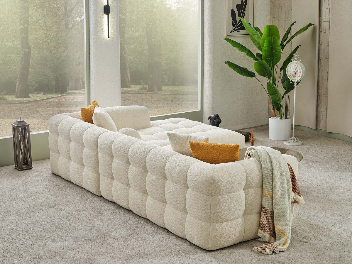 Teddy Cream Sectional Sofa - Ornate Home