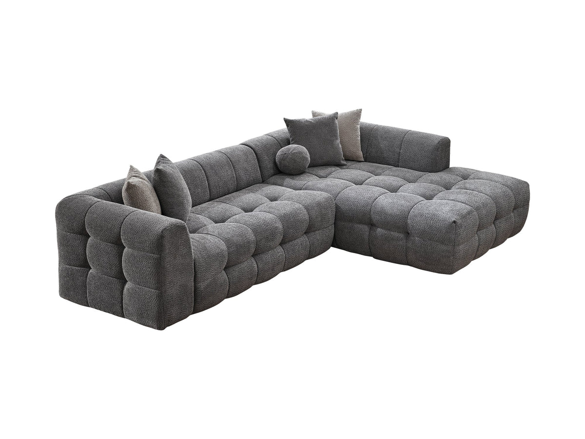 Teddy Grey Sectional Sofa - Ornate Home