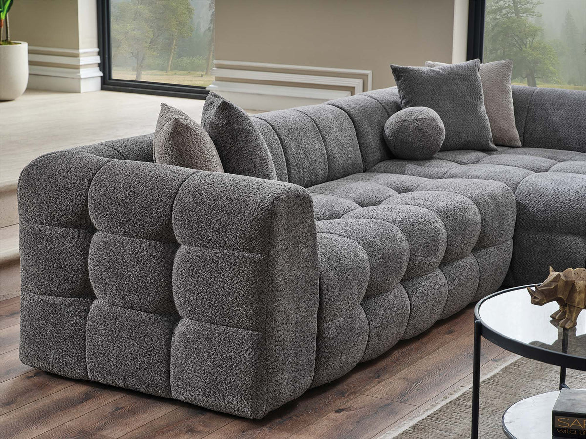 Teddy Grey Sectional Sofa - Ornate Home
