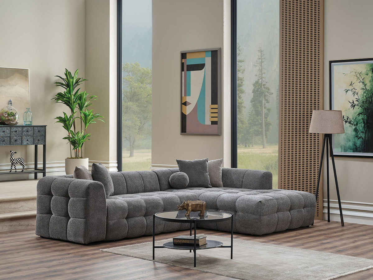 Teddy Grey Sectional Sofa - Ornate Home