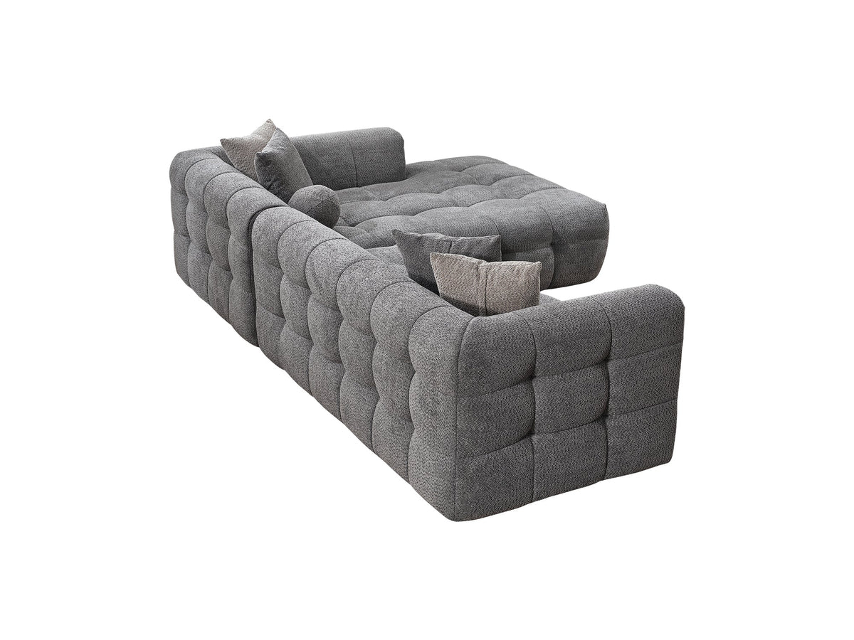 Teddy Grey Sectional Sofa - Ornate Home