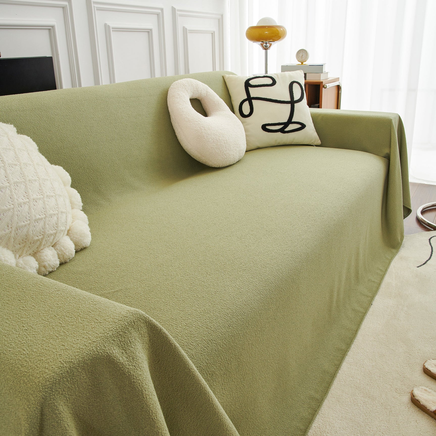 Teddy Throw Blanket and Stylish Slipcover for Couch, Waterproof Sofa Cover for Pets - Ornate Home
