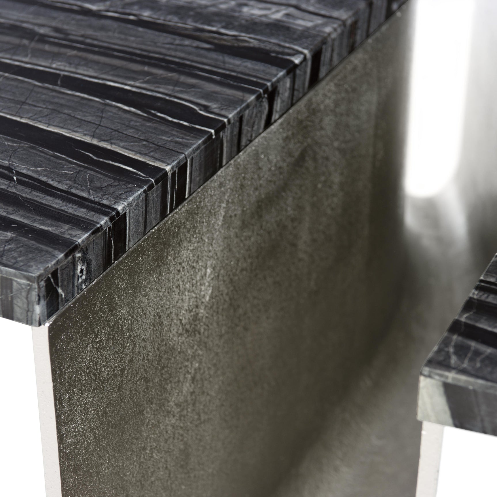 Tegan Black Forest/Shiny Nickel Cocktail Table - Ornate Home