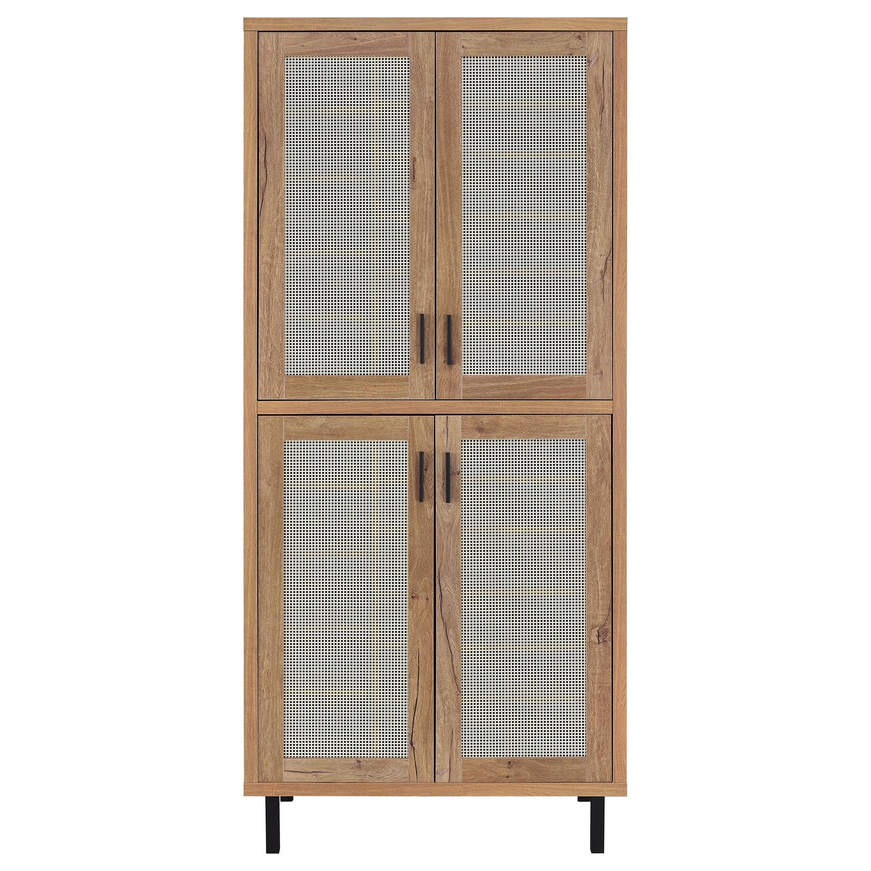 Teller Natural Oak 80-inch 4-door Tall Shoe Storage Cabinet - Ornate Home