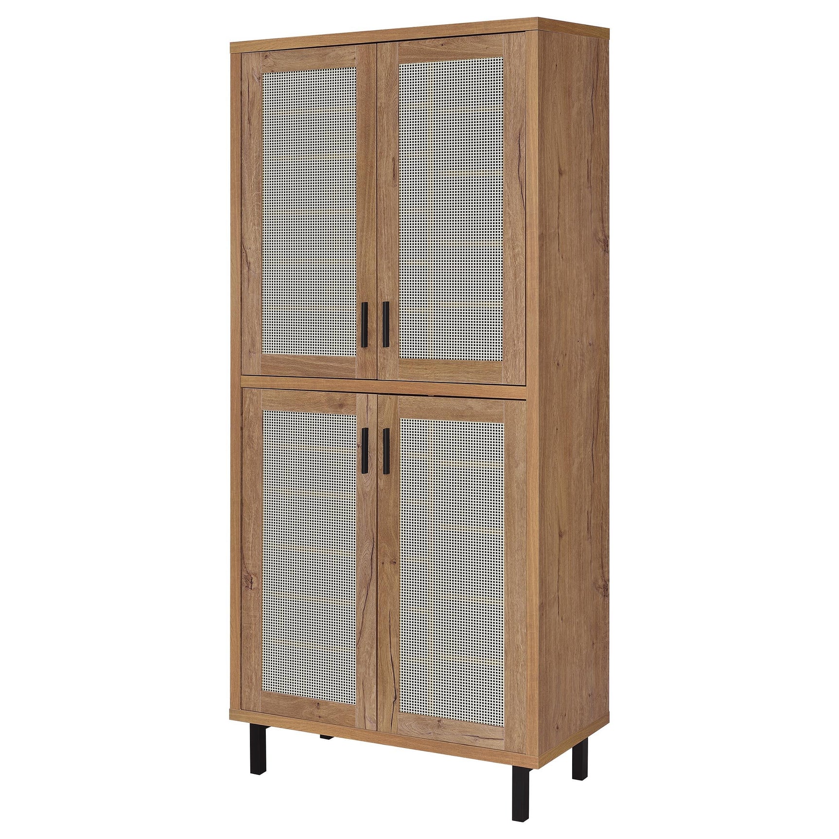 Teller Natural Oak 80-inch 4-door Tall Shoe Storage Cabinet - Ornate Home