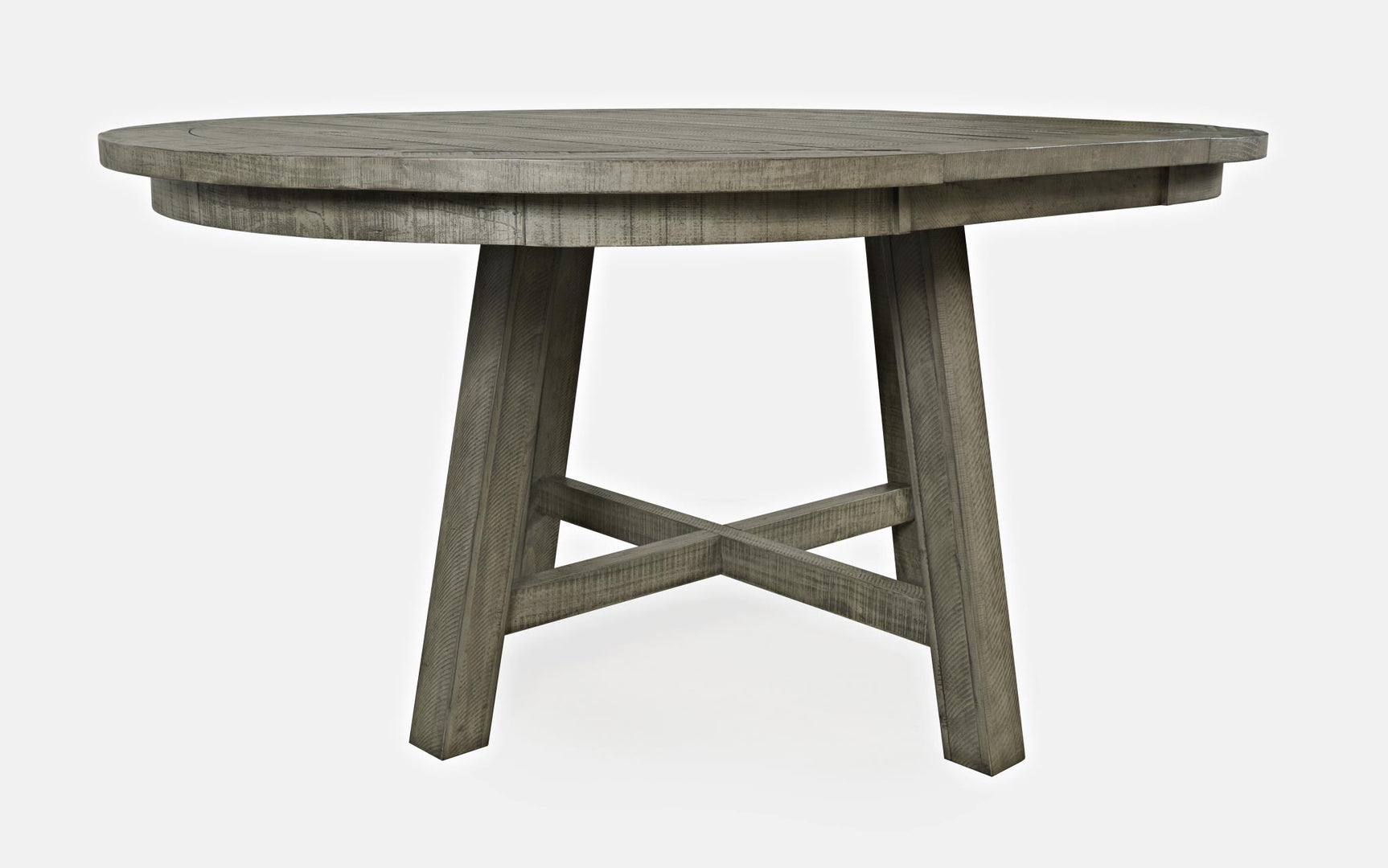 Telluride Driftwood Round Counter Dining Table w/ 4 Uph Stools - Ornate Home