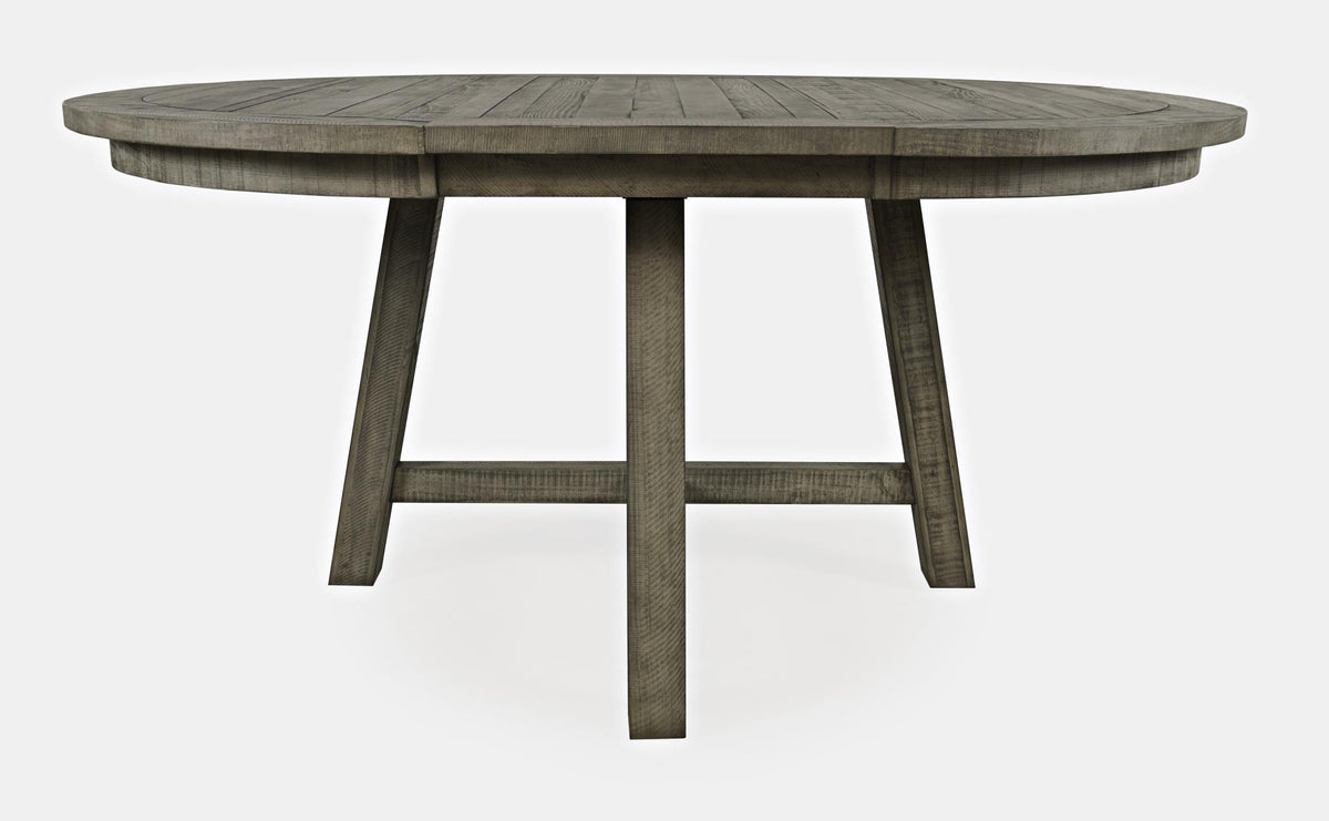 Telluride Driftwood Round Counter Dining Table w/ 4 Uph Stools - Ornate Home