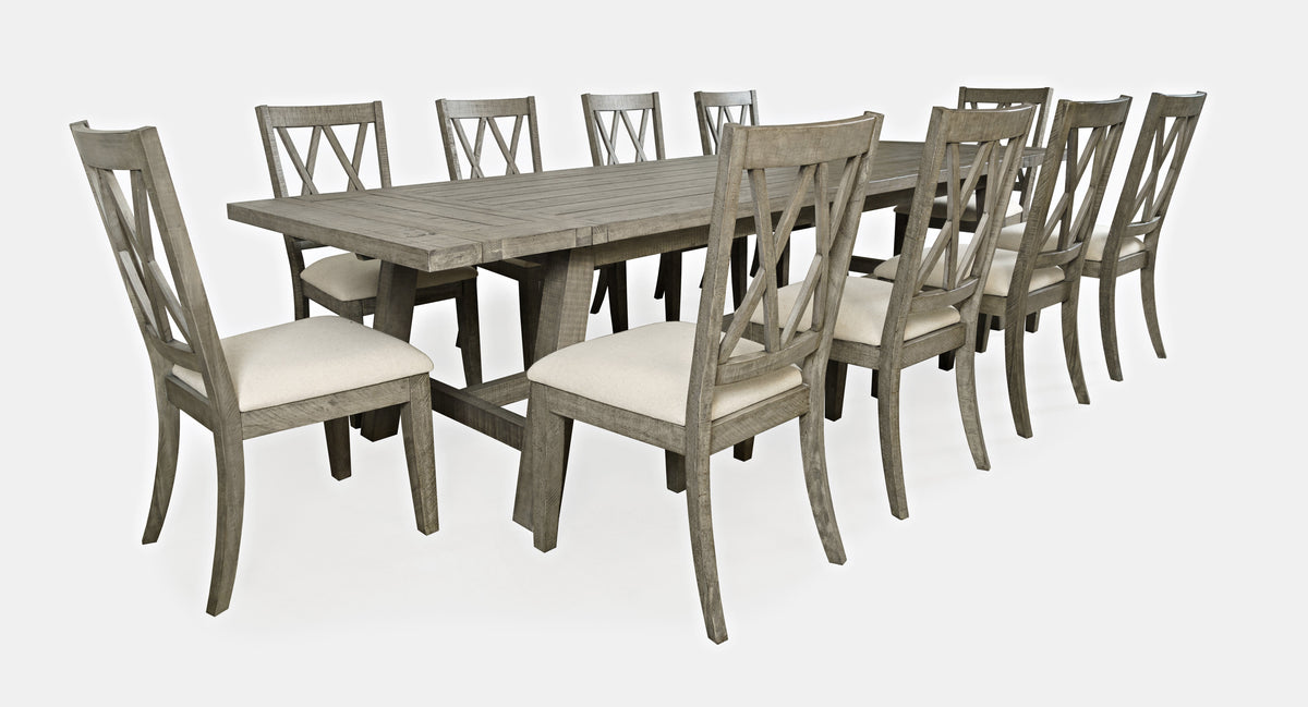 Telluride Driftwood Trestle Dining Table w/ 10 Chairs - Ornate Home