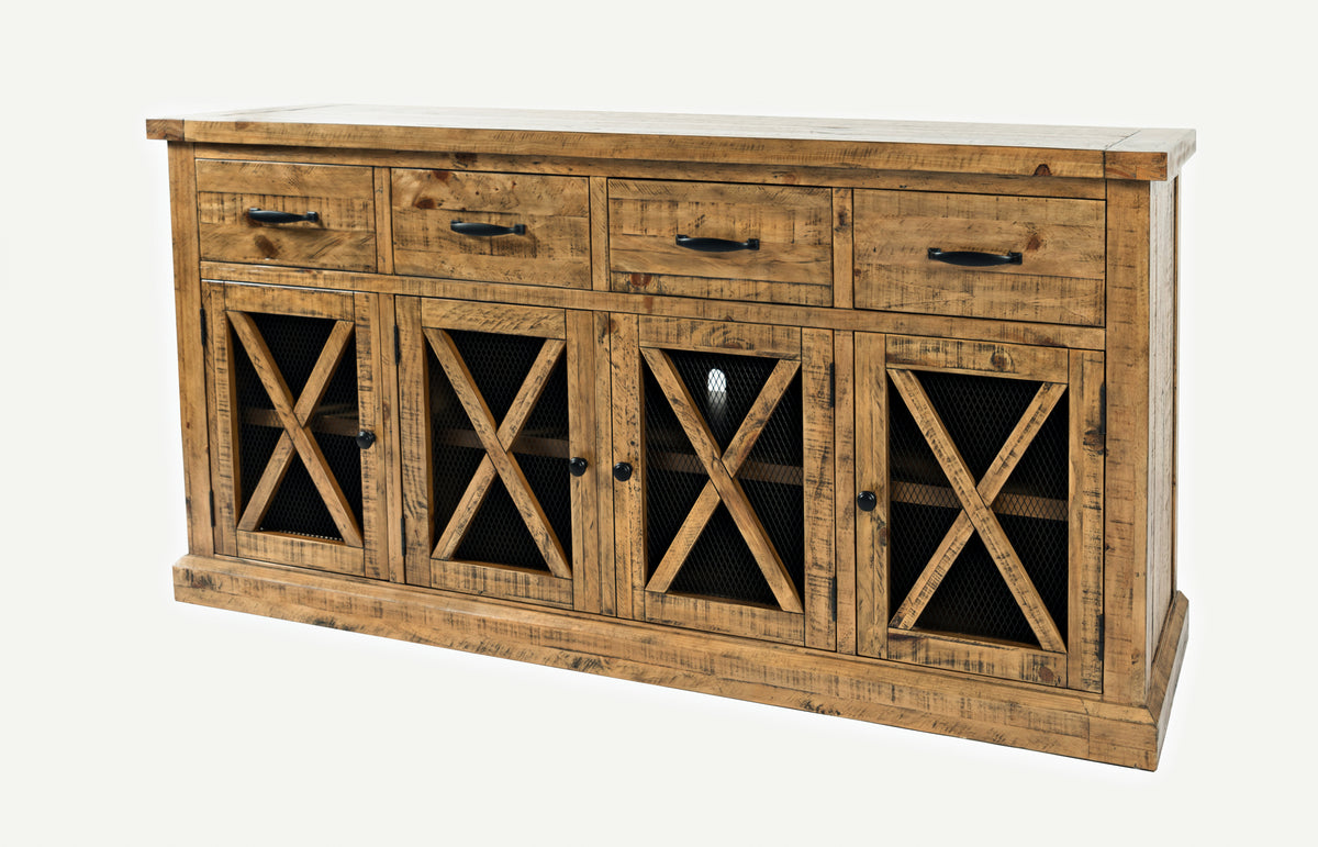 Telluride Gold Hutch Server w/ Light - Ornate Home