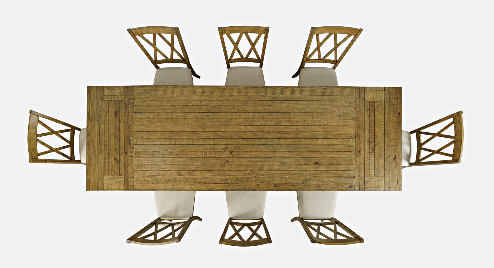 Telluride Gold Trestle Dining Table w/ 8 Chairs - Ornate Home