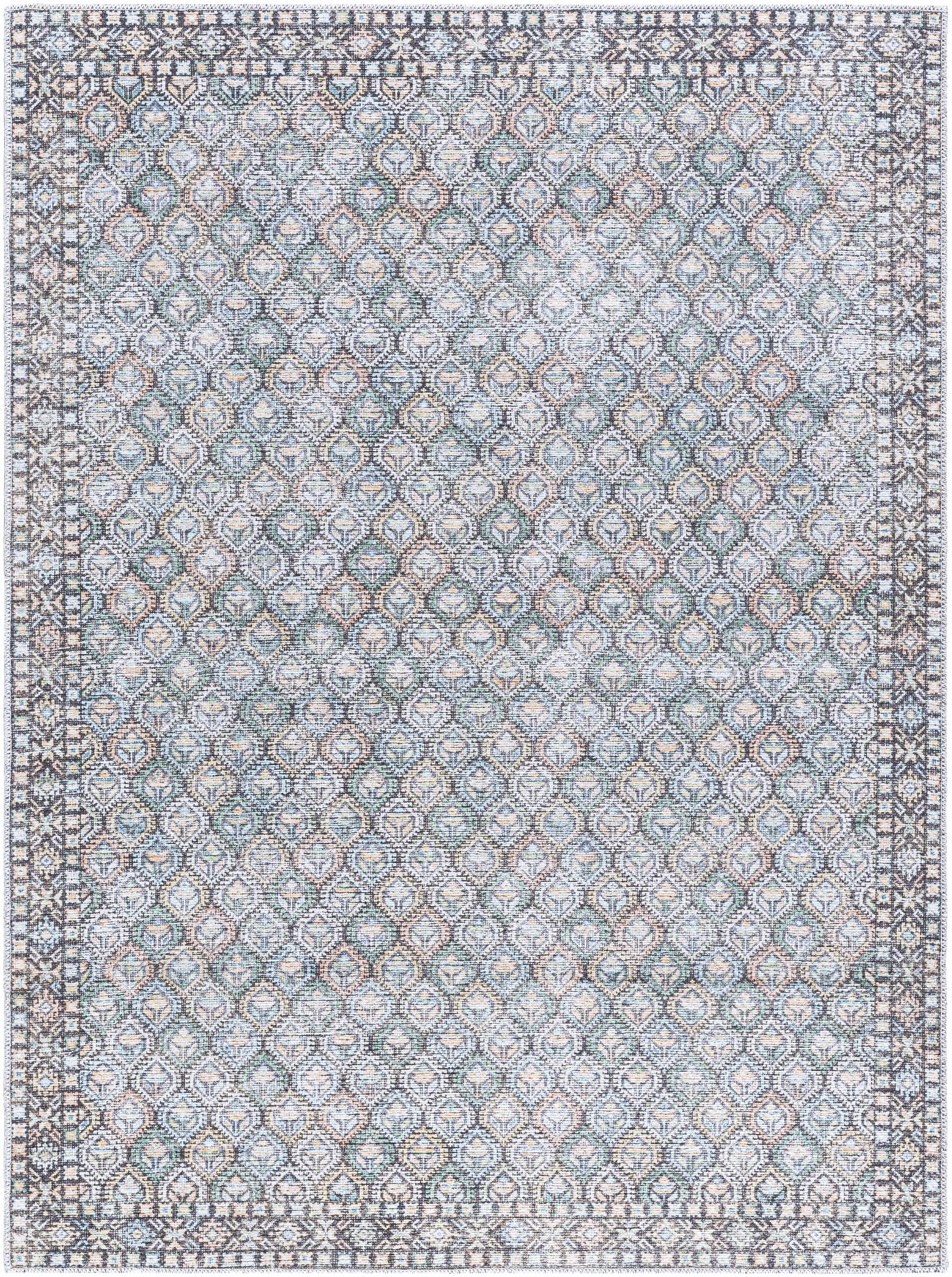 Telma Medium Green Washable Area Rug - Ornate Home