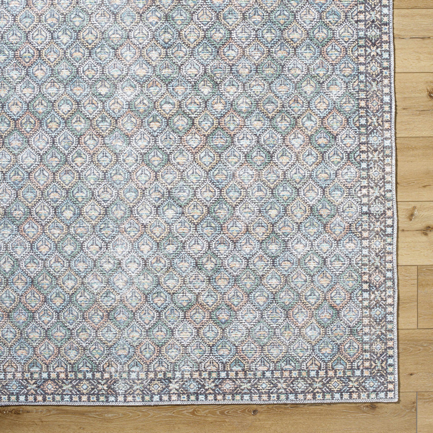 Telma Medium Green Washable Area Rug - Ornate Home