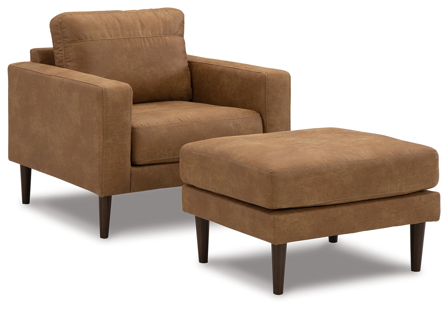 Telora Caramel Chair and Ottoman (Online Special Price) - Ornate Home