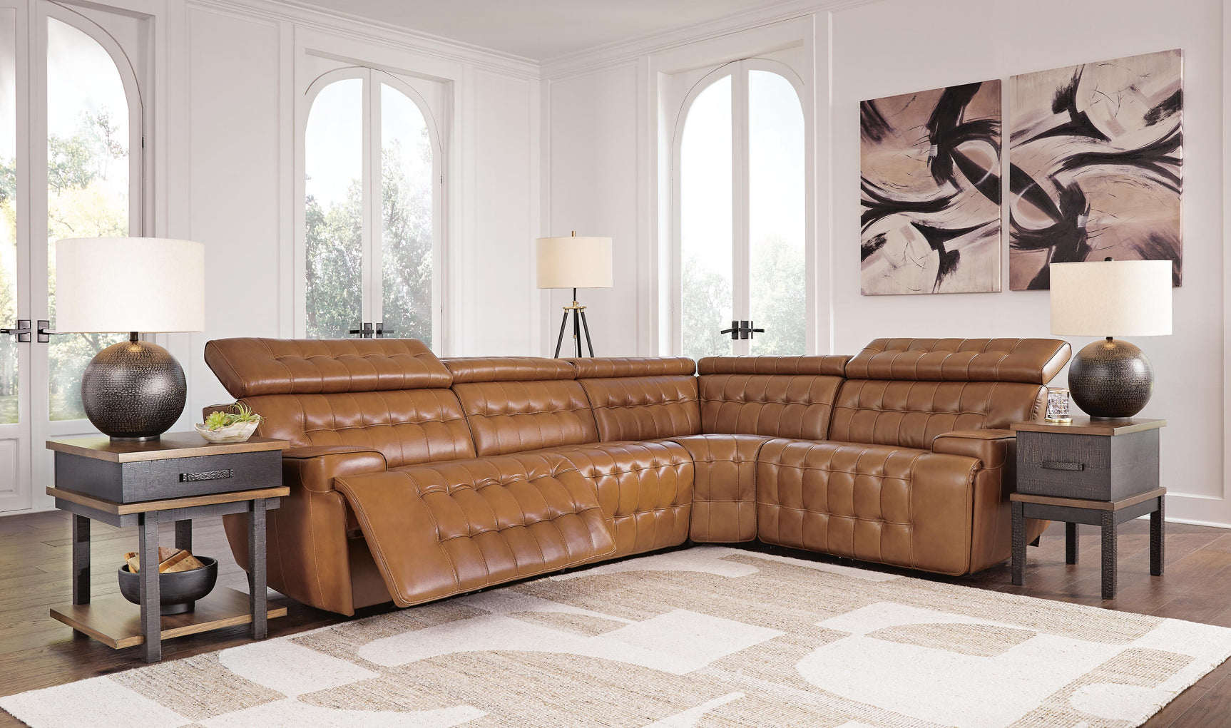 Temmpton Chocolate 4-Piece Reclining Sectional - Ornate Home