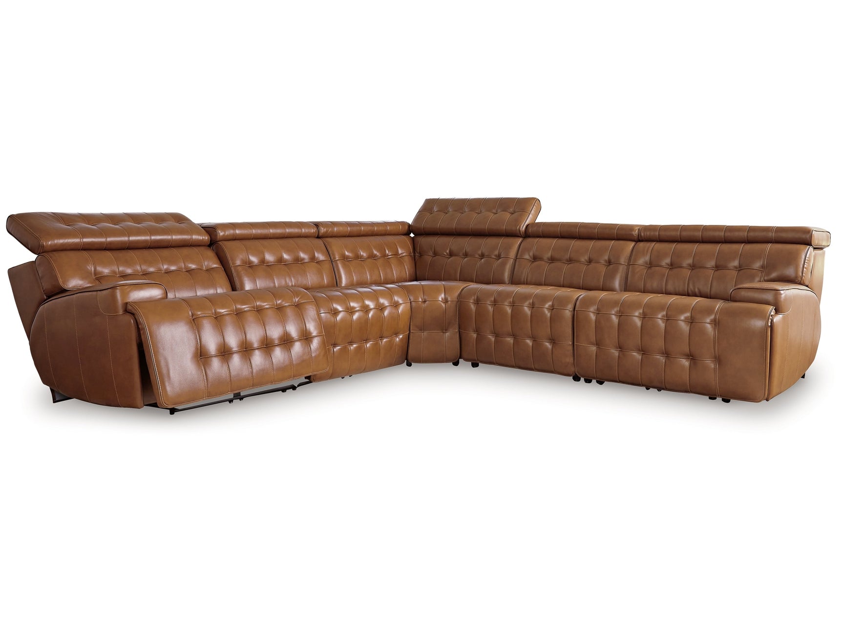 Temmpton Chocolate 5-Piece Power Reclining Sectional (Online Special Price) - Ornate Home