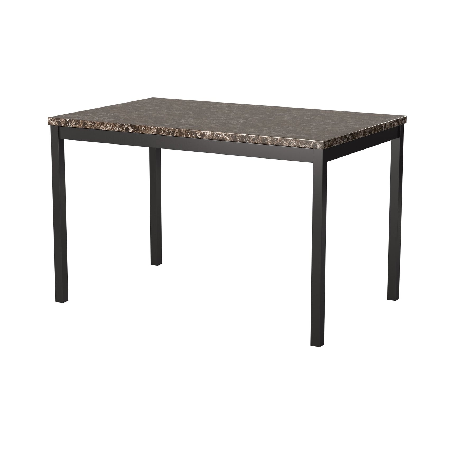 Tempe Richly Hued Brown Faux Marble Top Dining Table - Ornate Home