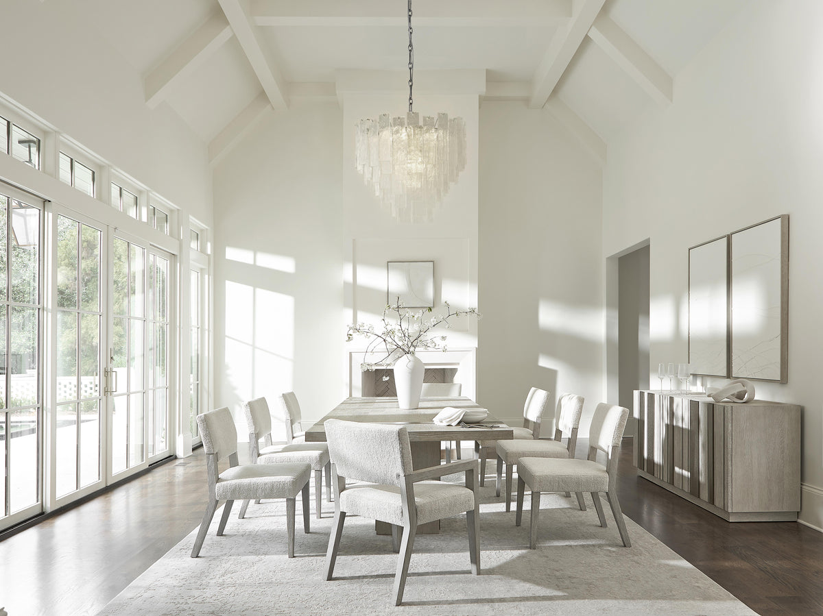 Tempo Satin Nickel Dining Table - Ornate Home