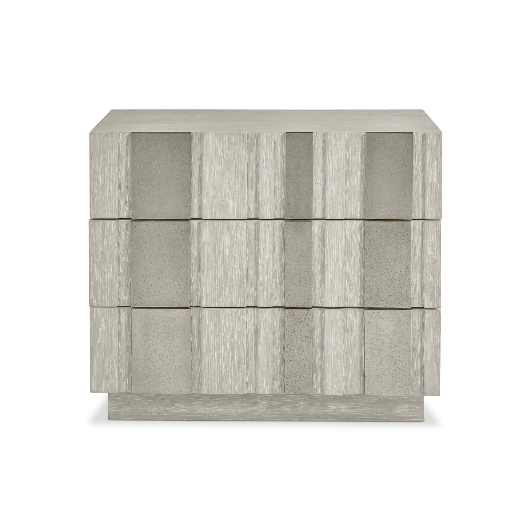 Tempo Satin Nickel/Larza Nightstand (32" W) - Ornate Home