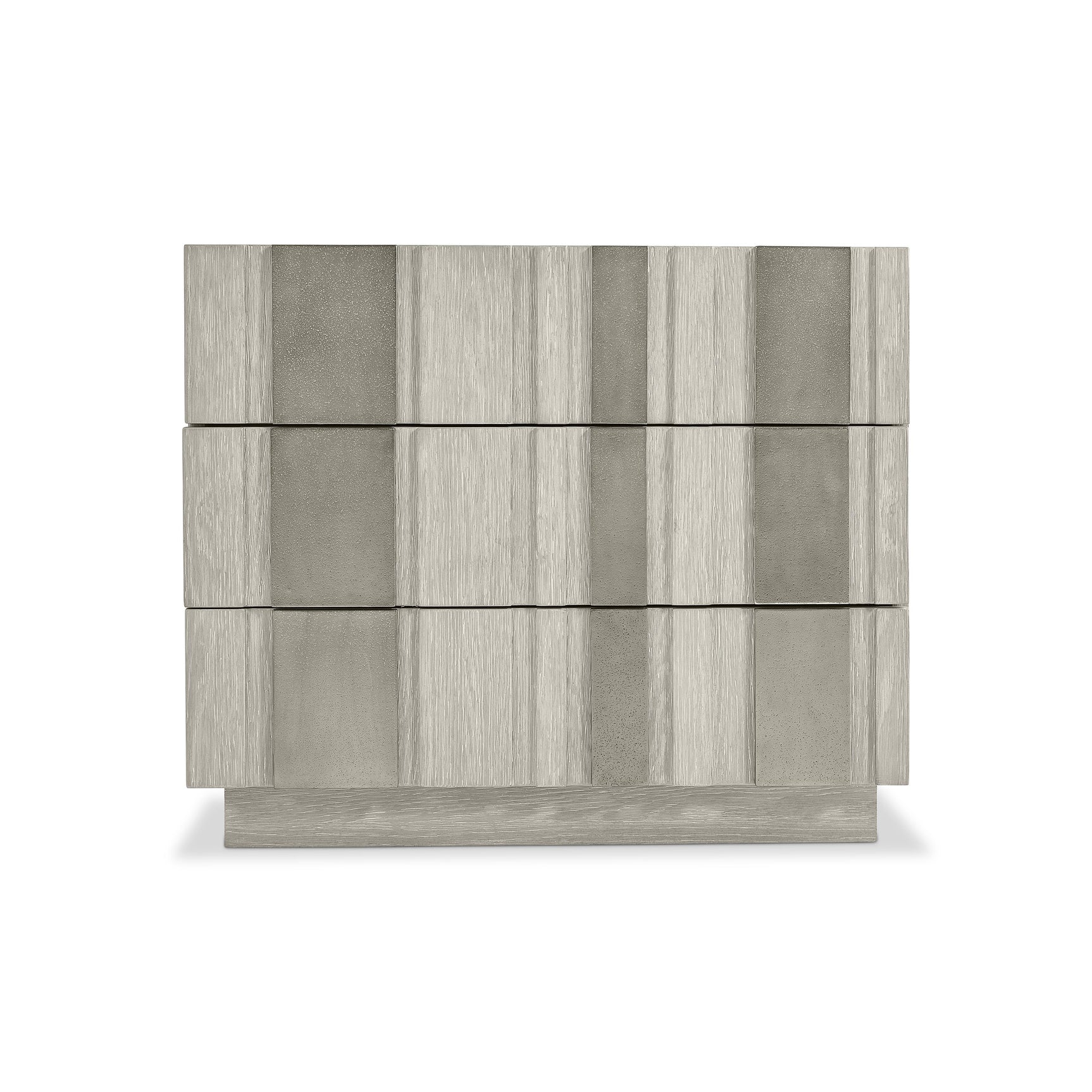 Tempo Satin Nickel/Larza Nightstand (32" W) - Ornate Home