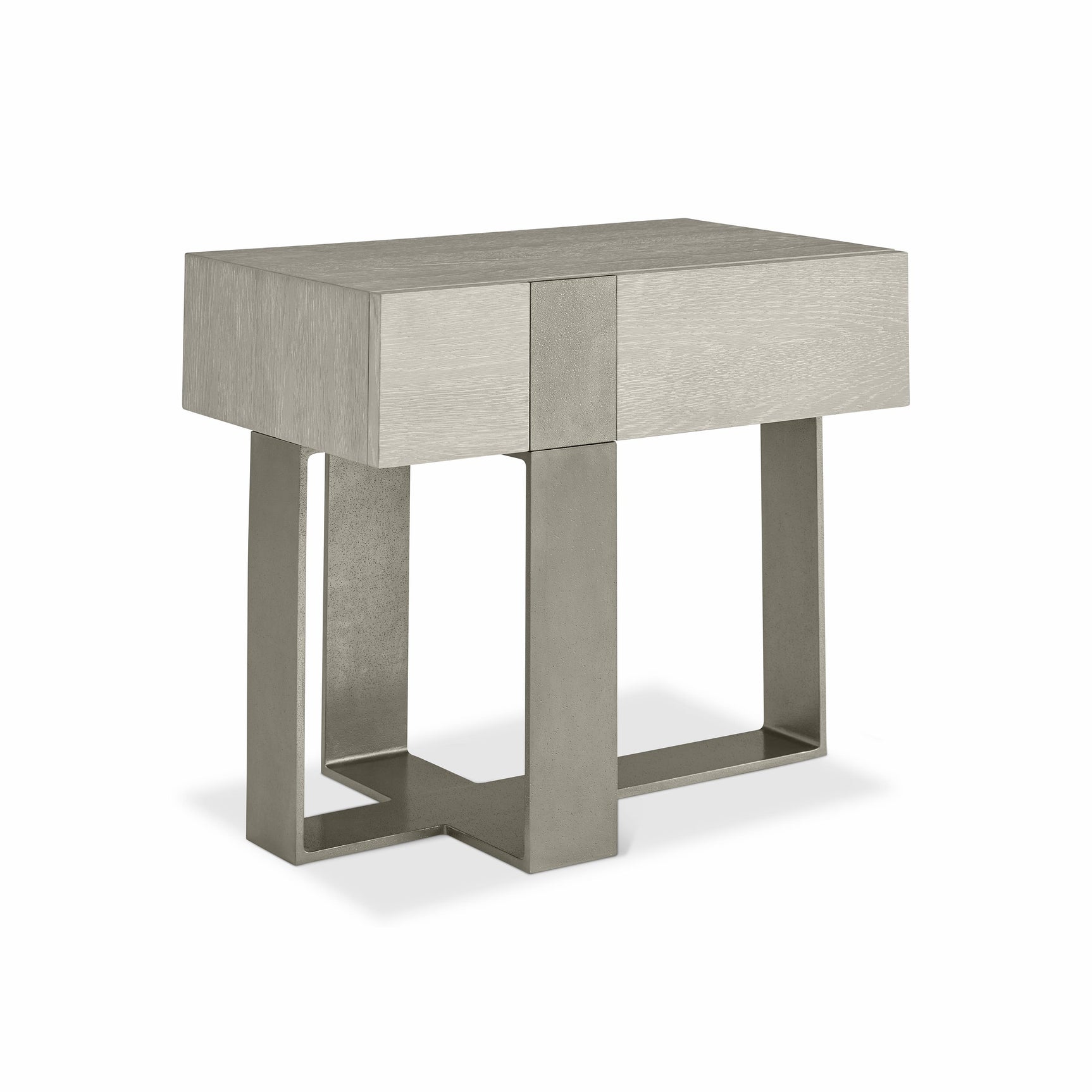 Tempo Satin Nickel/Larza Nightstand - Ornate Home