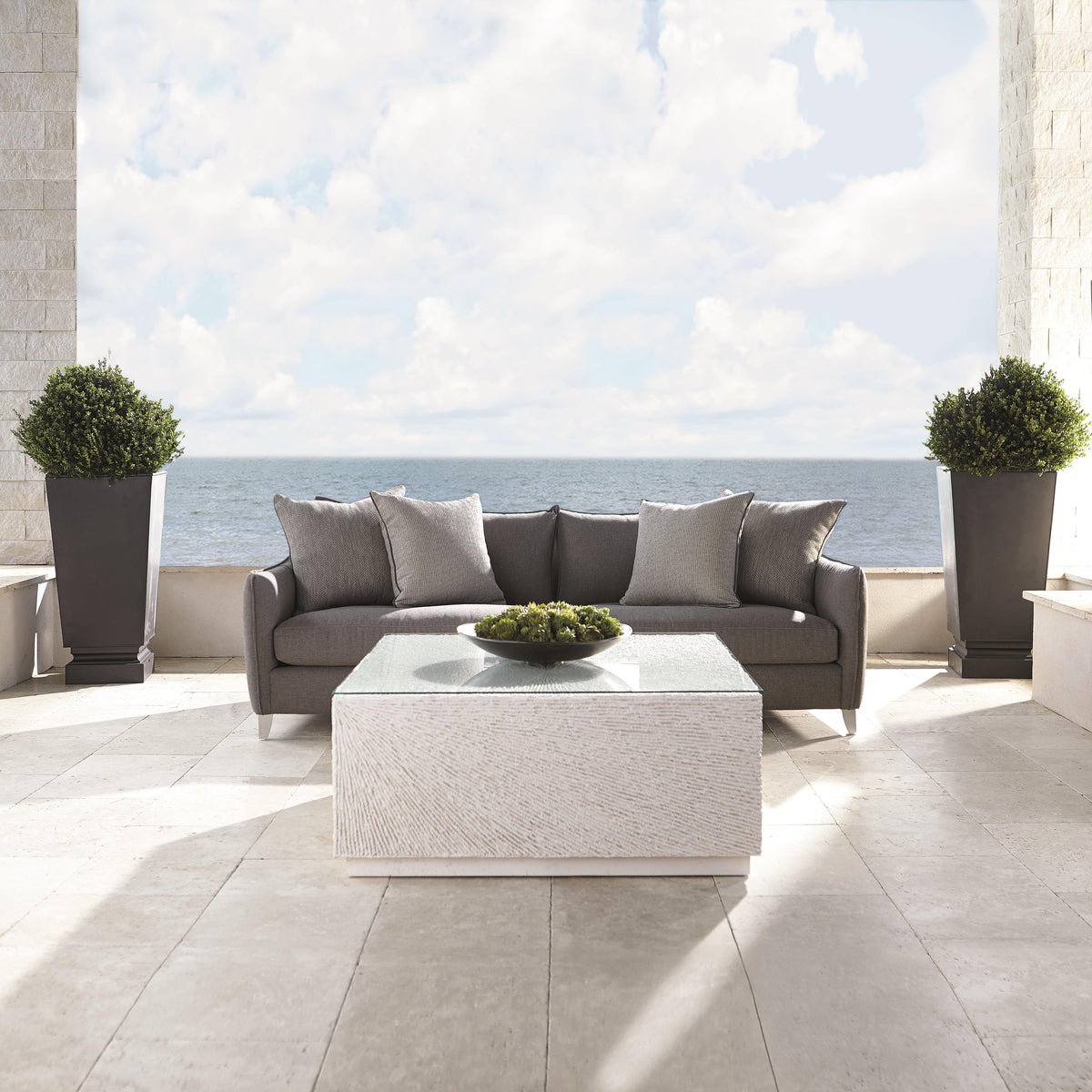 Tenerife White Outdoor Cocktail Table - Ornate Home