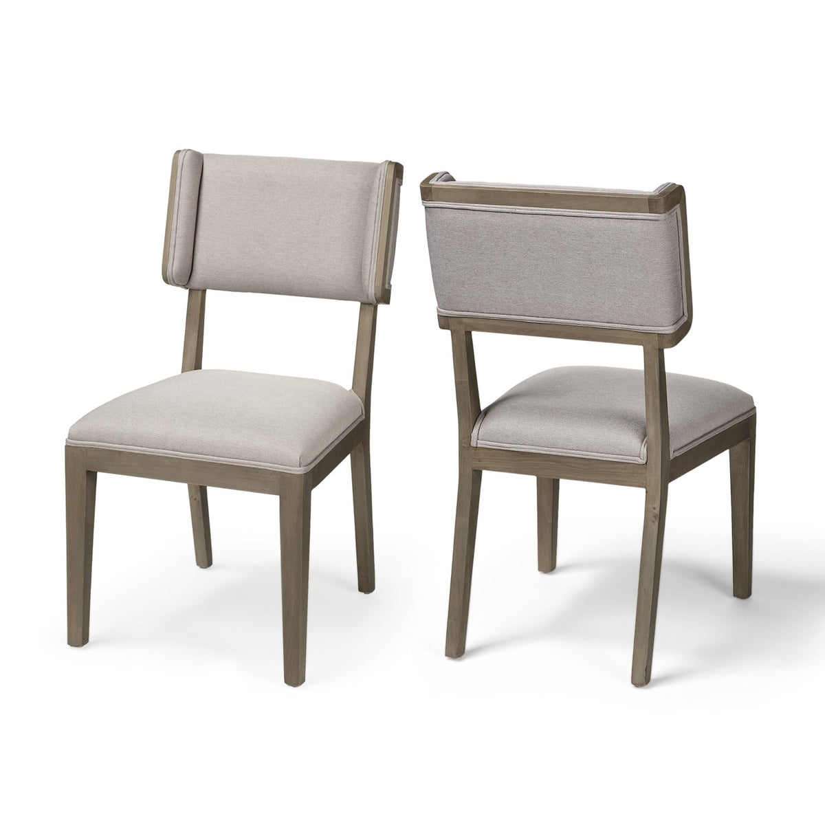 Tenton Gray/Brown Open Back Dining Side Chair with Gray Wood (Set of 2) - Ornate Home