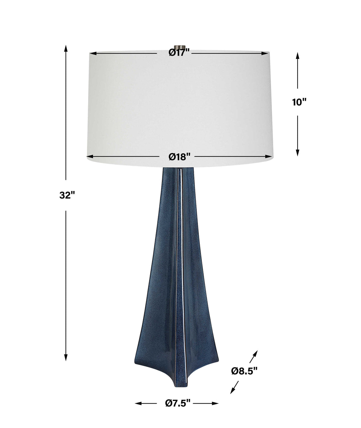 Teramo Blue Scalloped Ceramic Table Lamp - Ornate Home