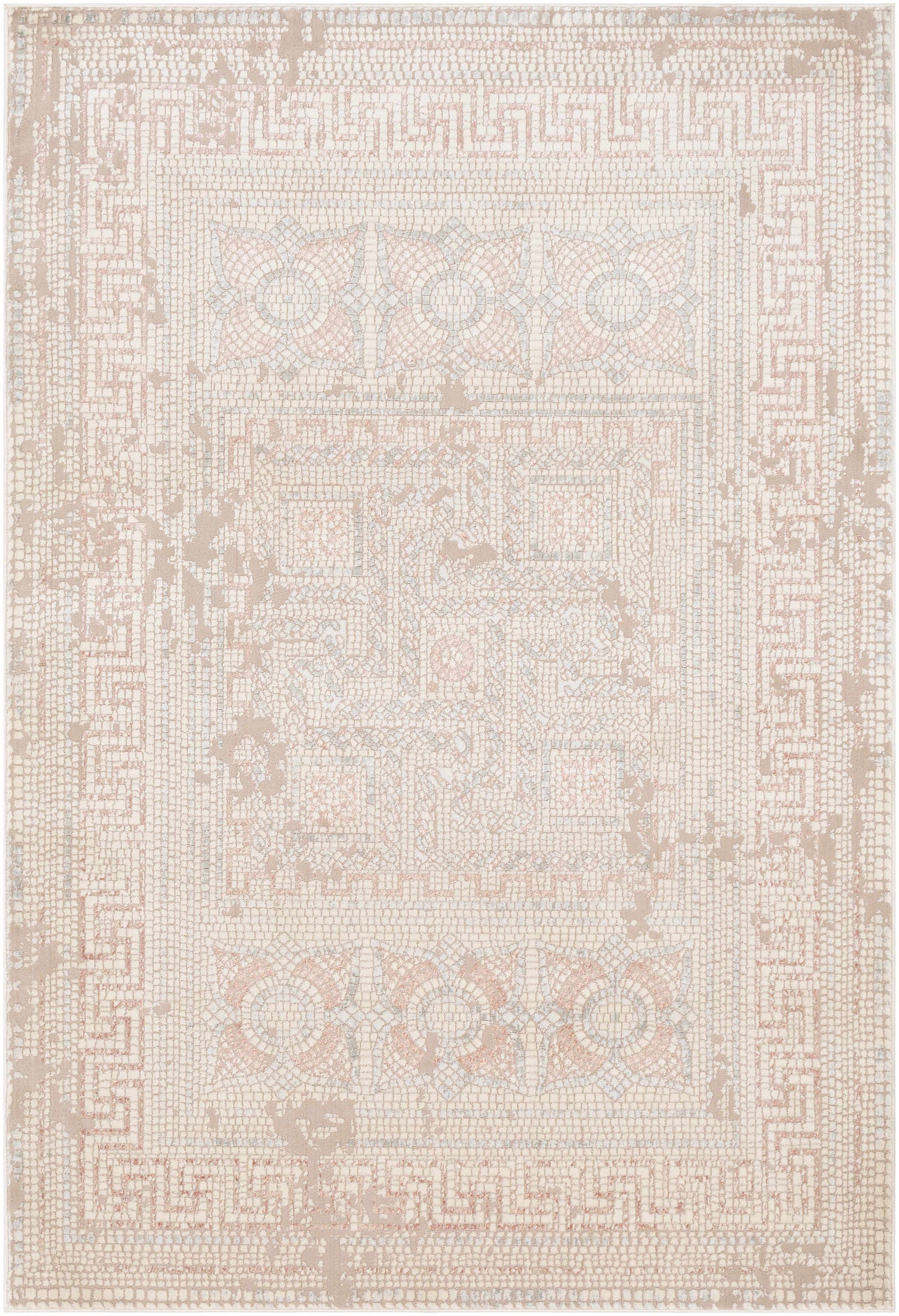 Terlingua Blush Greek Mosaic Carpet - Clearance - Ornate Home