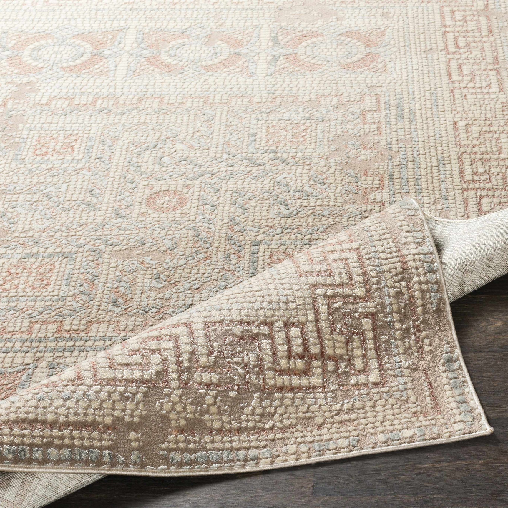 Terlingua Blush Greek Mosaic Carpet - Clearance - Ornate Home