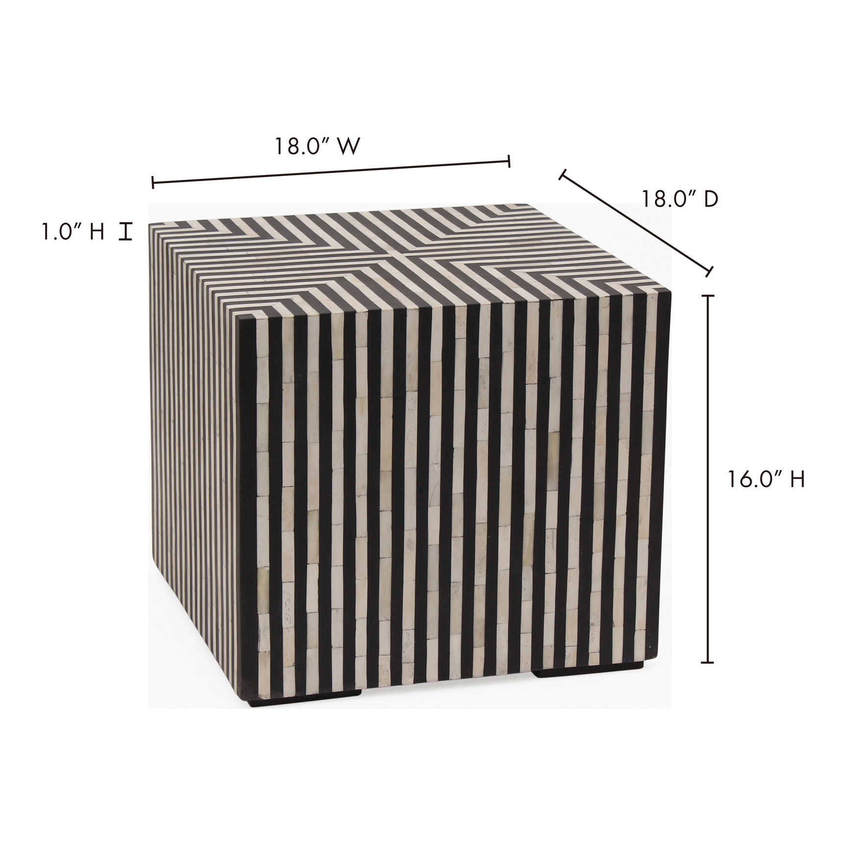 Terning Black/White Side Table - Ornate Home